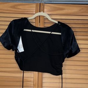 Zara black tie crop size xs